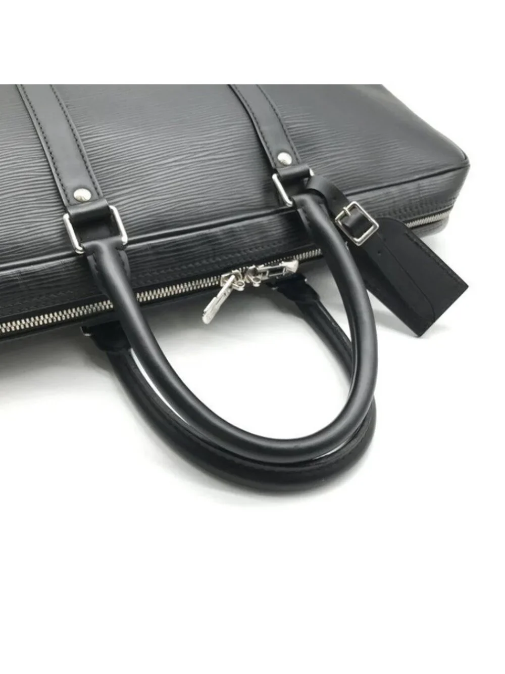 Louis Vuitton Epi Porto Document Business Hand Bag Black